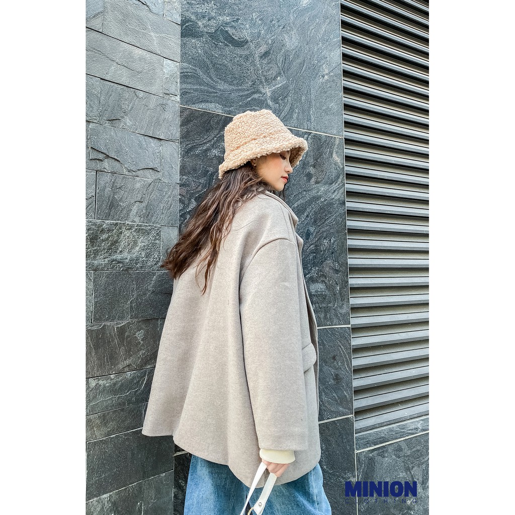 Áo khoác dạ trơn Minion Clothing form rộng, blazer phong cách Streetwear Ulzzang A2913