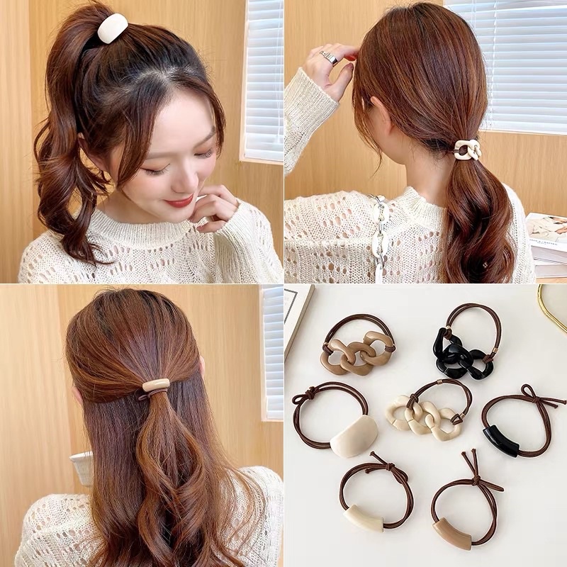 Cột tóc nhựa màu vintage