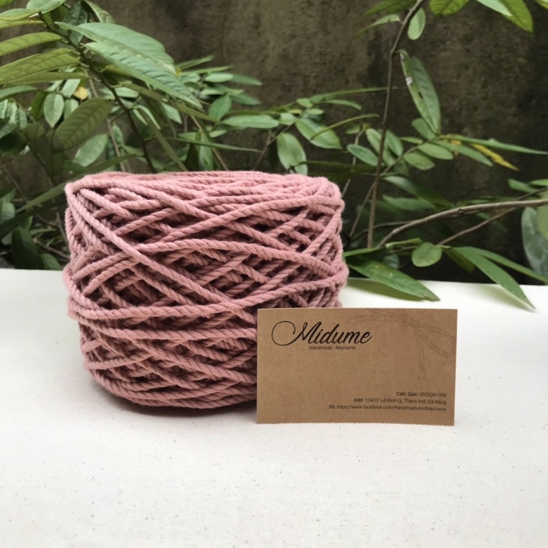 10m, 20m sợi 3 xoắn cotton màu basic và 10 màu nhuộm size 3,4,5,6,7,10mm