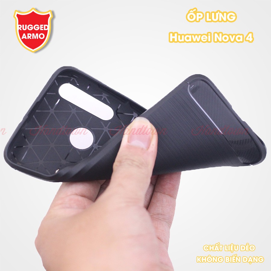 Ốp Lưng Dẻo Huawei Nova 4 Vân Xước Chống Sốc