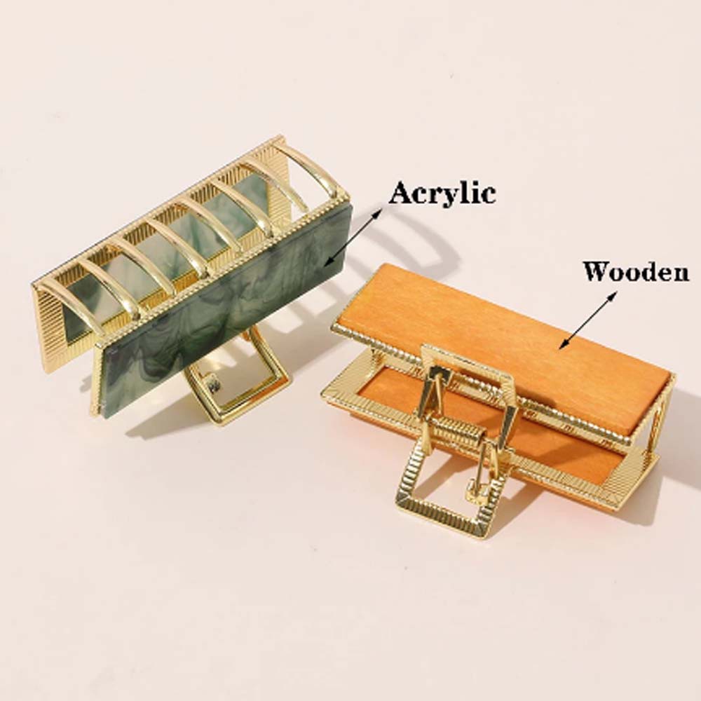 Kẹp tóc nhựa họa tiết vân gỗ nhiều màu thời trang cổ điển cá tính dành cho nữ