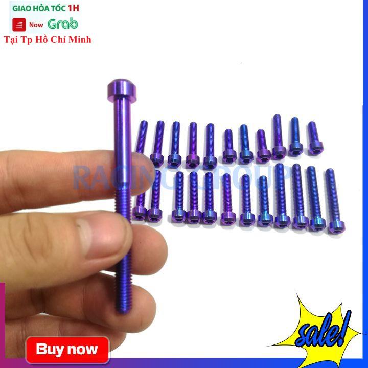 Bộ Ốc Lốc Máy GR5 Gắn Xe Máy Winner 24 Con Titan Và Lục Bảo