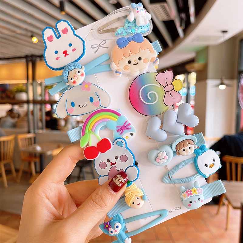Set 14 Kẹp Tóc Hoạt Hình Dễ Thương Cho Bé Gái