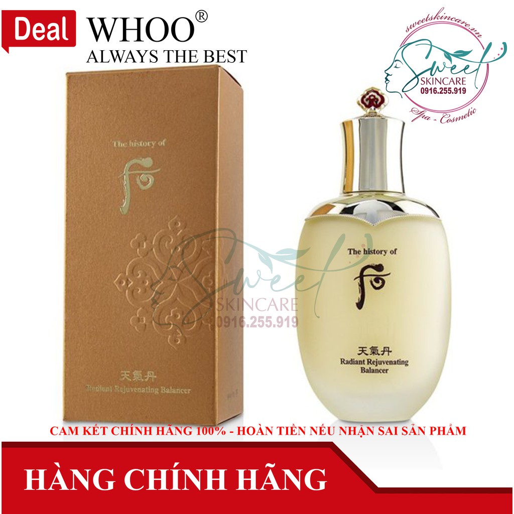 Nước hoa hồng Whoo tái sinh Radiant Rejuvenating Balancer 150ml - MS11 ( whoo tái sinh ) ( The history of Whoo)