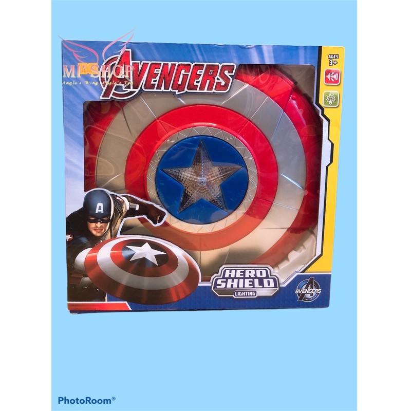 ❣️❣️ Đồ chơi Khiên Xoay Đèn & Bao Tay Bắn Thẻ Đội Trưởng Mỹ Captain America ❣️❣️ Size dành cho trẻ em