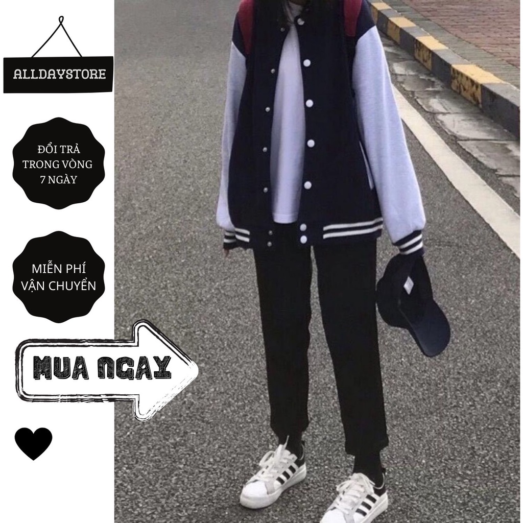 Áo Khoác Bóng Chày Phong Cách Hàn Quốc