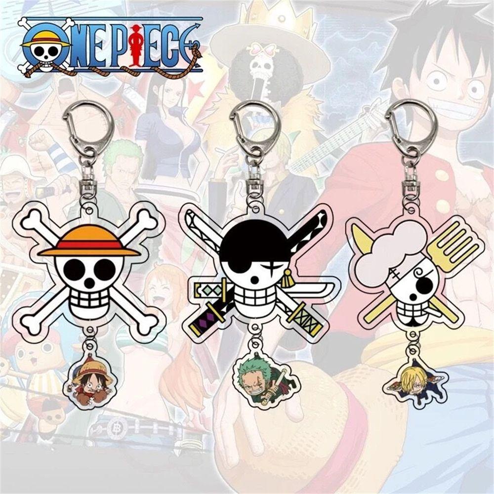 Móc Khóa Hình Logo Hoạt Hình Luffy Bằng Acrylic