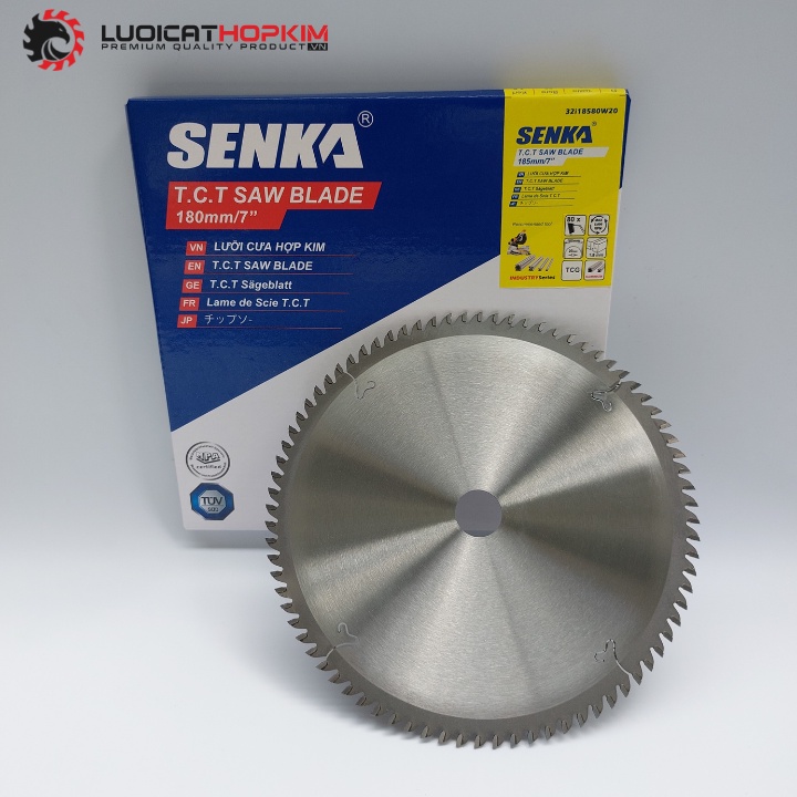Lưỡi cắt ván MDF MFC nhựa nội thất nhôm mỏng 185mm 80 răng hợp kim SENKA