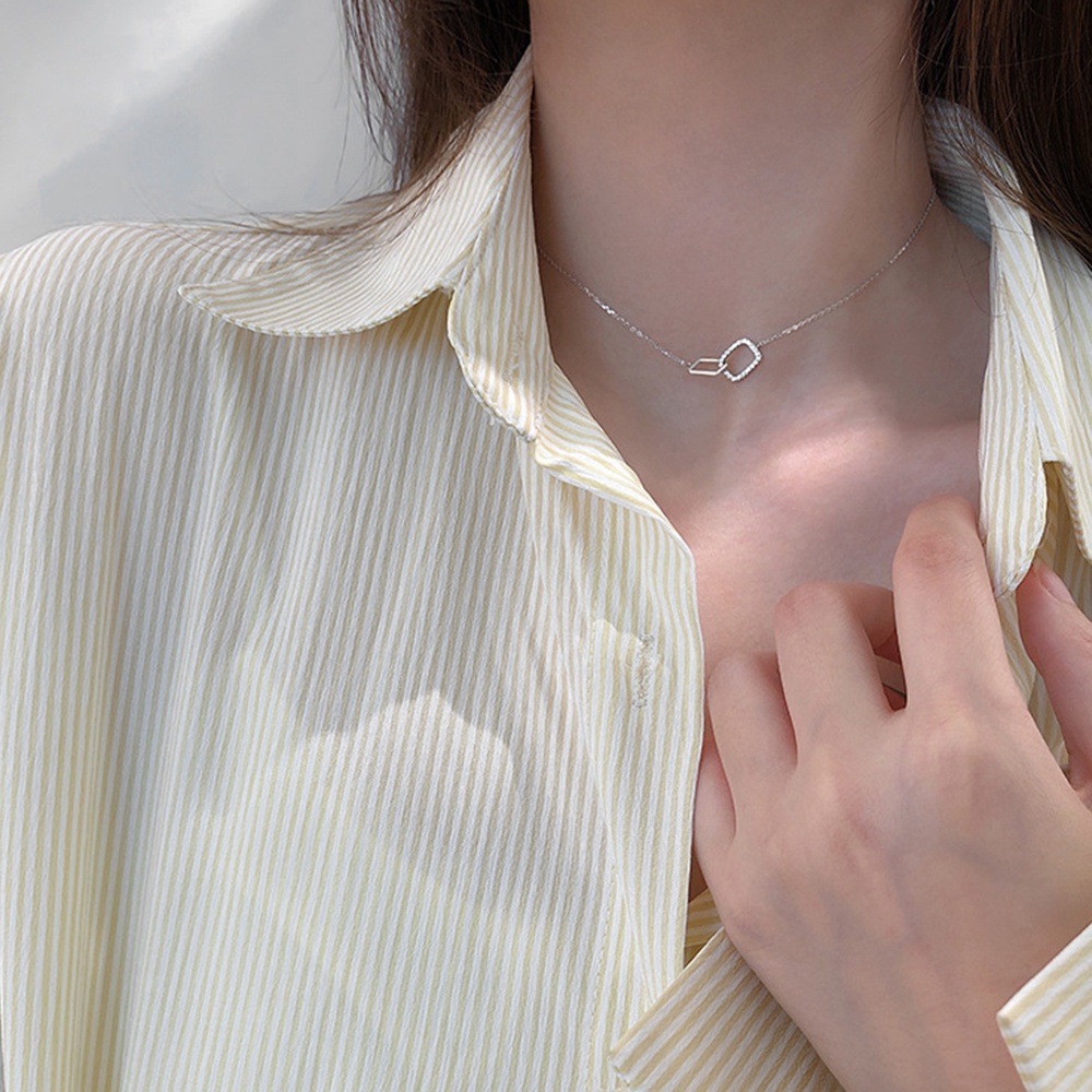 Vòng Cổ Choker Mặt Vuông Phong Cách Hàn Quốc Sang Trọng Đơn Giản Dành Cho Nữ