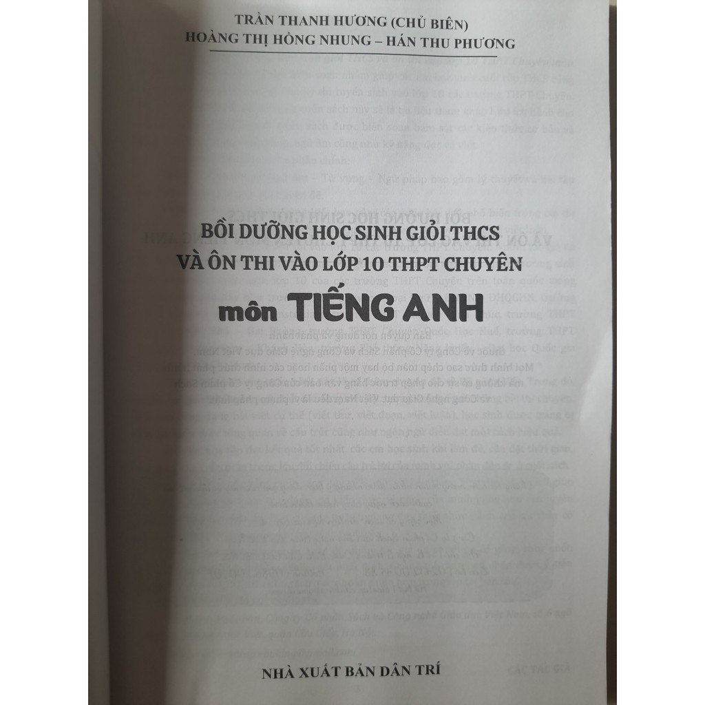 Sách - Bồi dưỡng học sinh giỏi THCS và ôn thi vào lớp 10 THPT chuyên môn Tiếng Anh | BigBuy360 - bigbuy360.vn