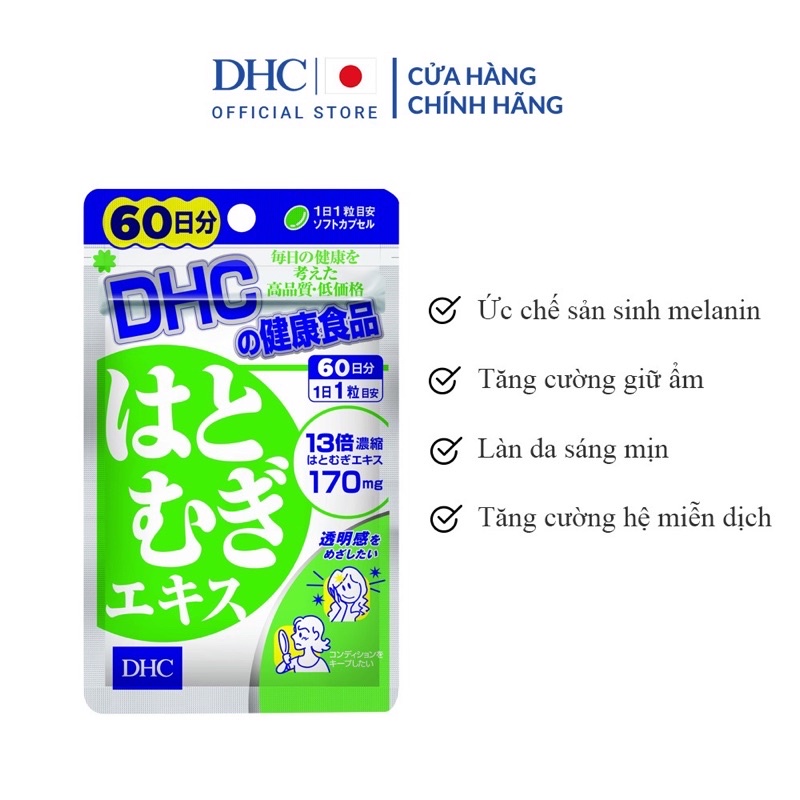 Viên uống trắng da DHC Nhật Bản ⚡ CHÍNH HÃNG ⚡ Viên uống trắng da DHC Nhật Bản Adlay Extract