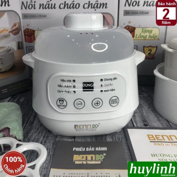 [Mã ELHAMS5 giảm 6% đơn 300K] Nồi chưng yến, nấu cháo chậm Bennix BN-100A Steam - 1 lít - Có xửng hấp