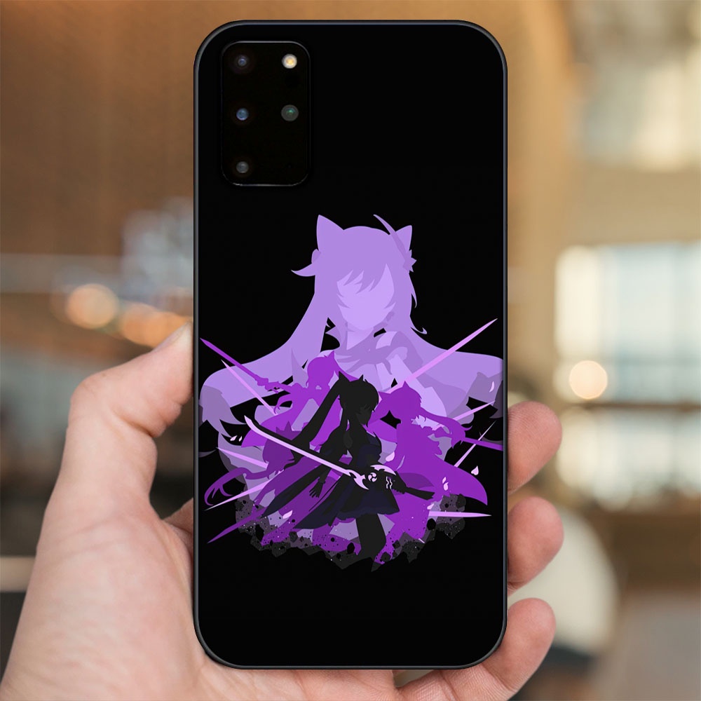 Ốp lưng Samsung S20 Plus viền đen in hình Keqing Genshin Impact