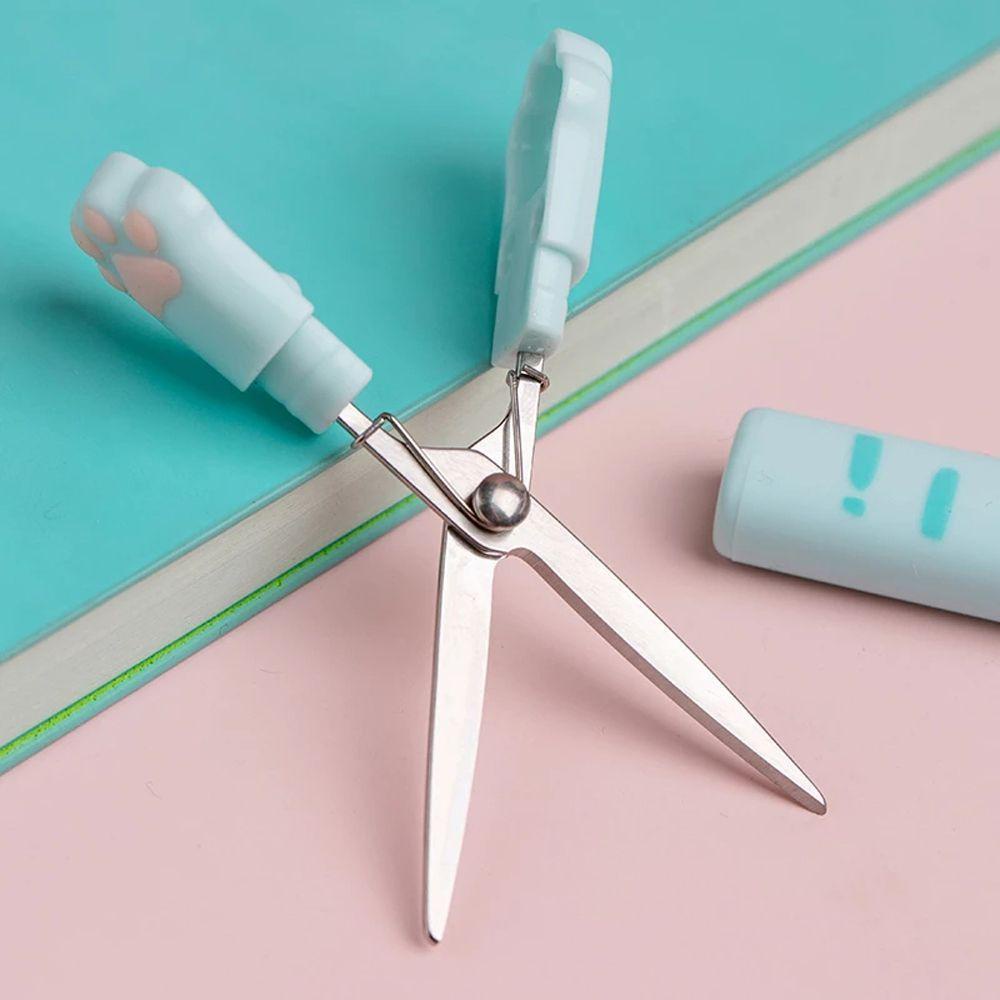 Kéo Mini Bằng Thép Không Gỉ Có Thể Gấp Gọn Hình Móng Mèo Dễ Thương