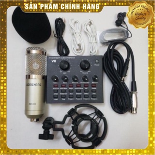 Combo micro thu âm bm900 + sound card v8 bản tiếng anh
