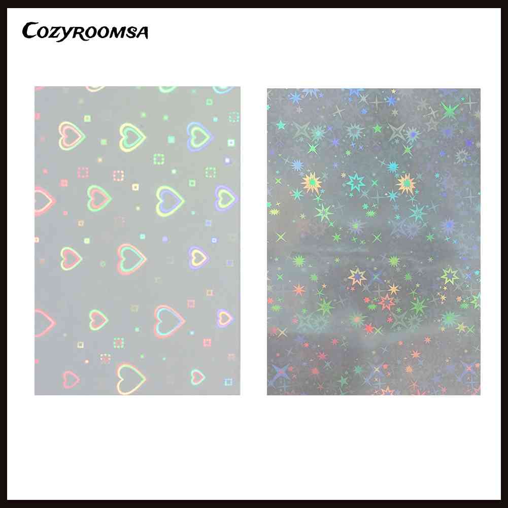 Thẻ Giấy Foil Dán Móng Tay Nghệ Thuật DIY Họa Tiết Trái Tim Ngôi Sao