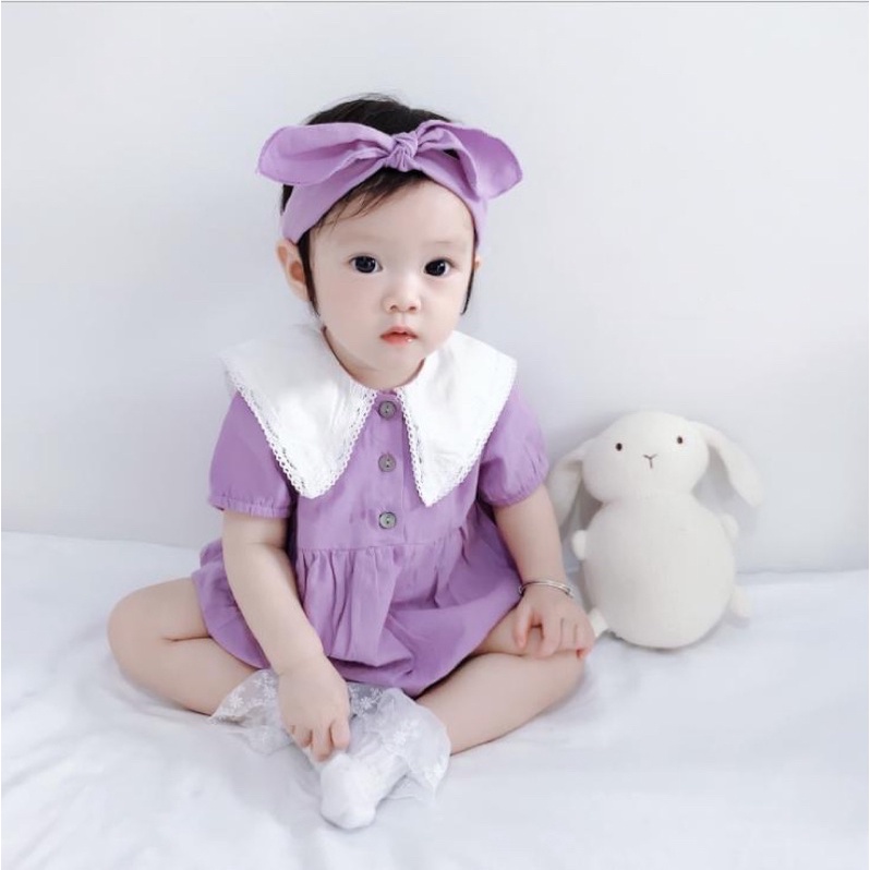 Sét đồ tím kèm nơ cho bé