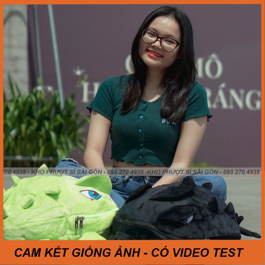 Mẫu balo cho nữ kute đi du lịch - Balo khủng long vải nhung mịn nhiều màu lựa chọn