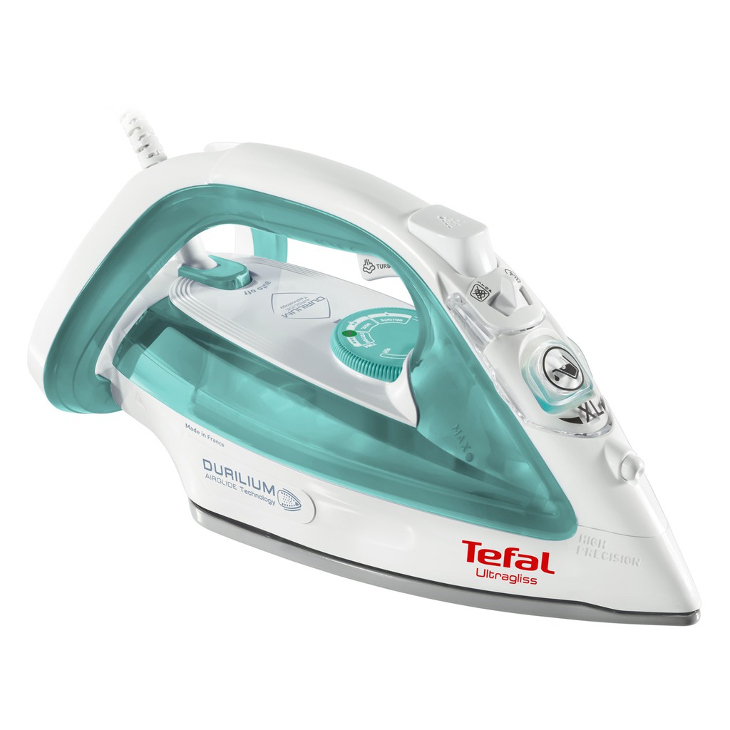 Bàn ủi hơi nước mạnh mẽ Tefal FV4951 Smart Auto Tắt Chế độ tiết kiệm chống nhỏ giọt 2500W Màu xanh ngọc & trắng--