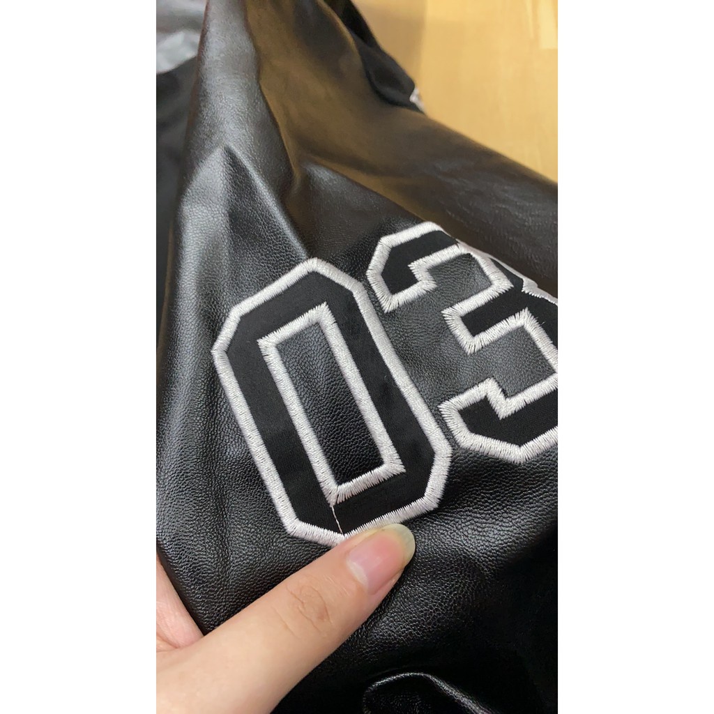 Áo Khoác Bomber 03 Tay Phối Da Unisex  Jacket Dáng Thể Thao Đen Cổ Viền Nỉ Freesize Ulzzang Nam Nữ