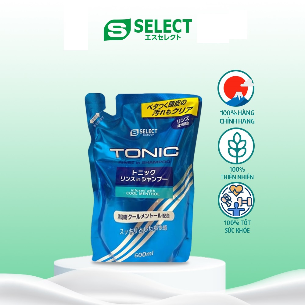 Dầu Gội Xả Bạc Hà Mát Lạnh Dành Cho Nam S Select Nhật Bản (Gói Refill 500ml)