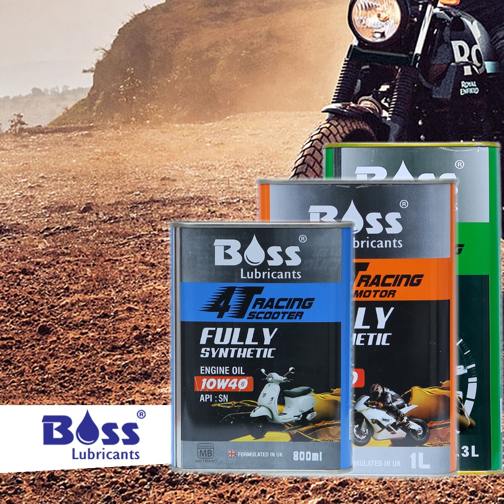 Nhớt Tổng Hợp Nhập Khẩu cao cấp BOSS RACING MOTOR 4T 10W40 MA2 - 800Mml - Fully Synthetic LUBRICANTS