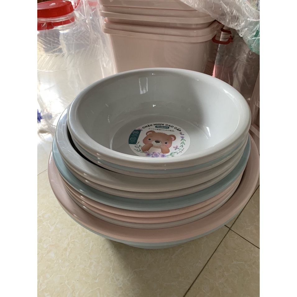 Chậu nhựa 33cm Việt Nhật Hokori 2521, chậu rửa mặt vệ sinh cao cấp cho bé chính hãng Việt Nhật