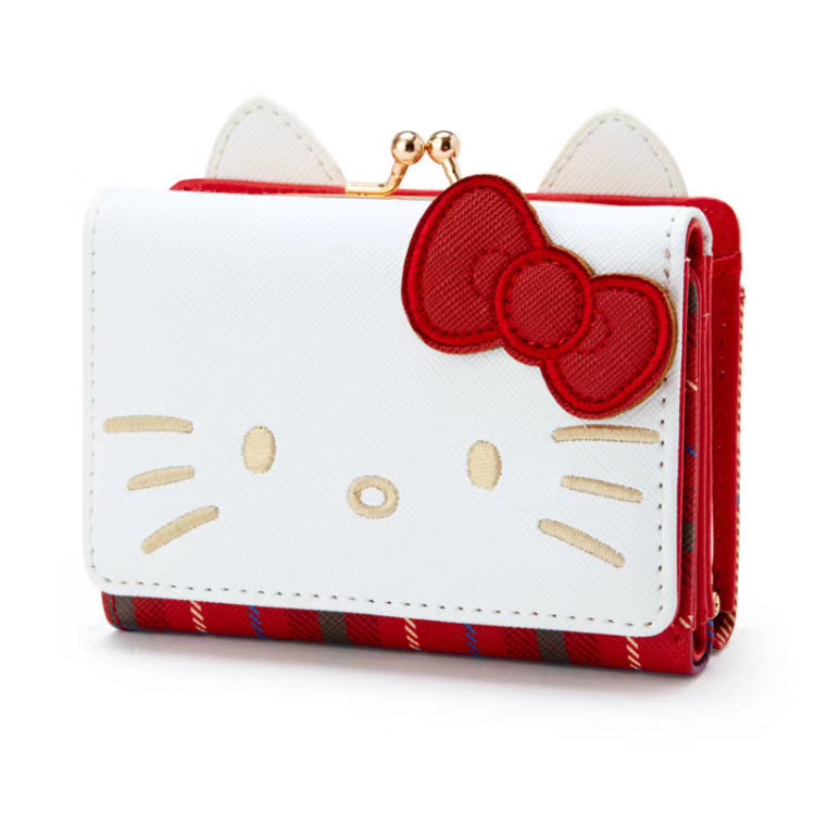 Ellen Sanrio Ví Gấp Gọn Họa Tiết Chó osmanthus Màu Vàng Kim Phối Pompom Purin mymelody Kulomi osmanthus Đáng Yêu