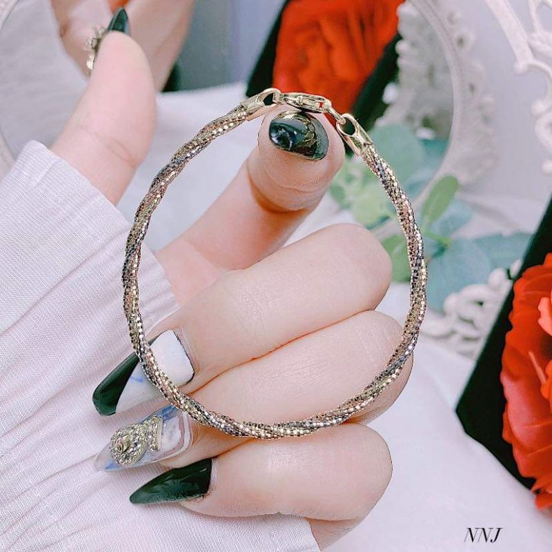 Lắc tay bạc xoắn xi 3 màu