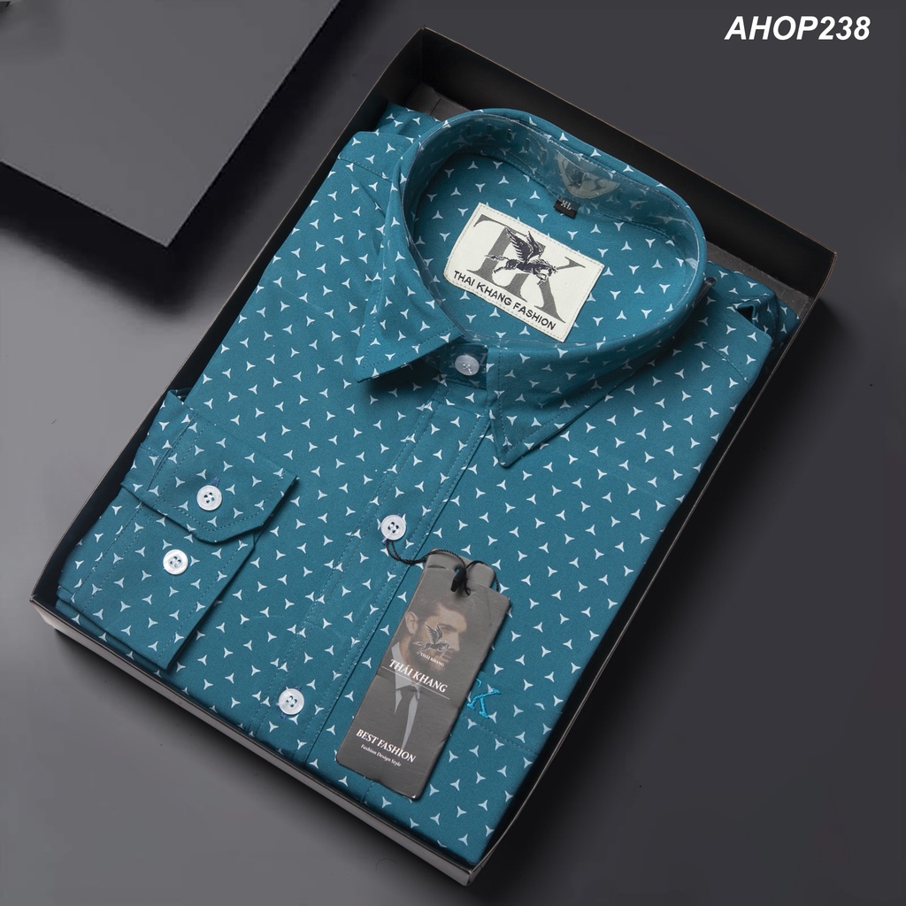 Áo sơ mi nam trung nam trung niên ngắn tay caro AHOP23