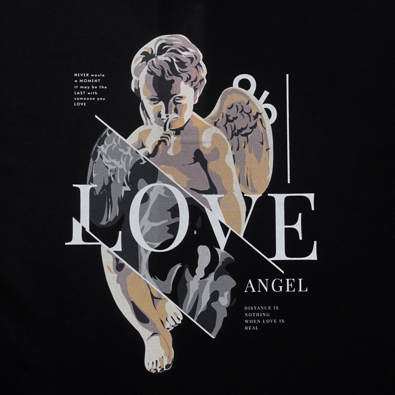 Áo Polo Thun Lạnh MYO Vải Cotton In Hình Angel Love
