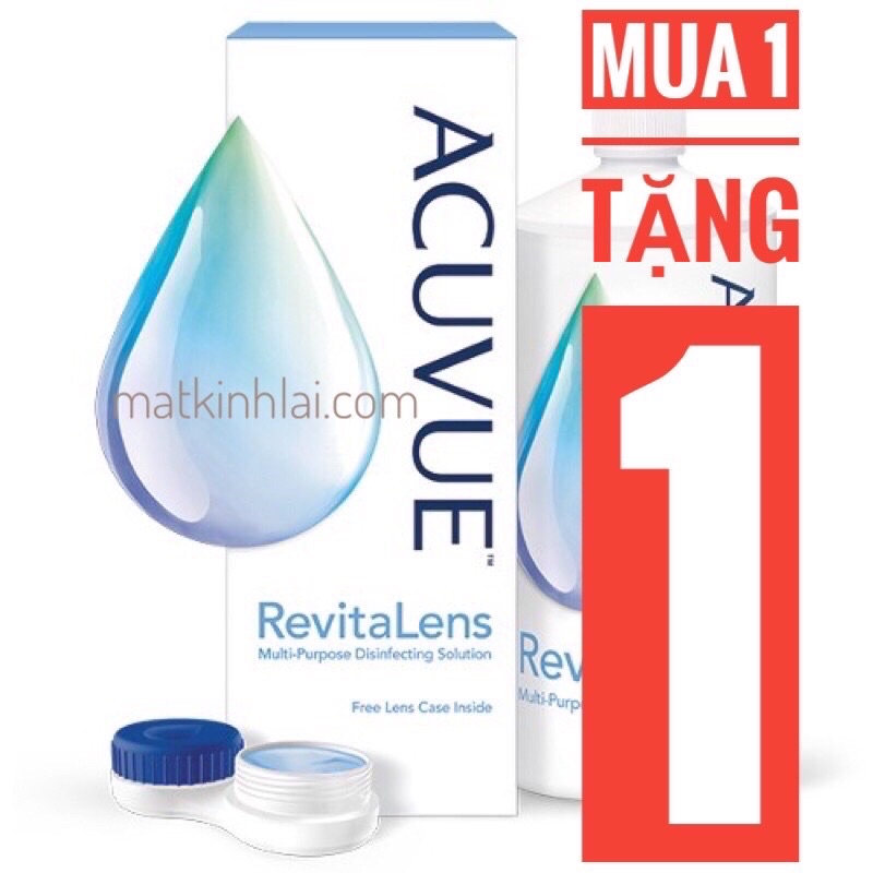 (Kèm khay) Ngâm lens áp tròng ACUVUE Revitalens Johnson &amp; Johnson 100ml (Usa)