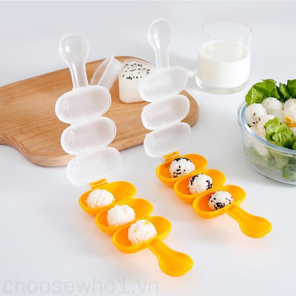 Khuôn làm cơm nắm 3 ngăn chống dính bằng nhựa