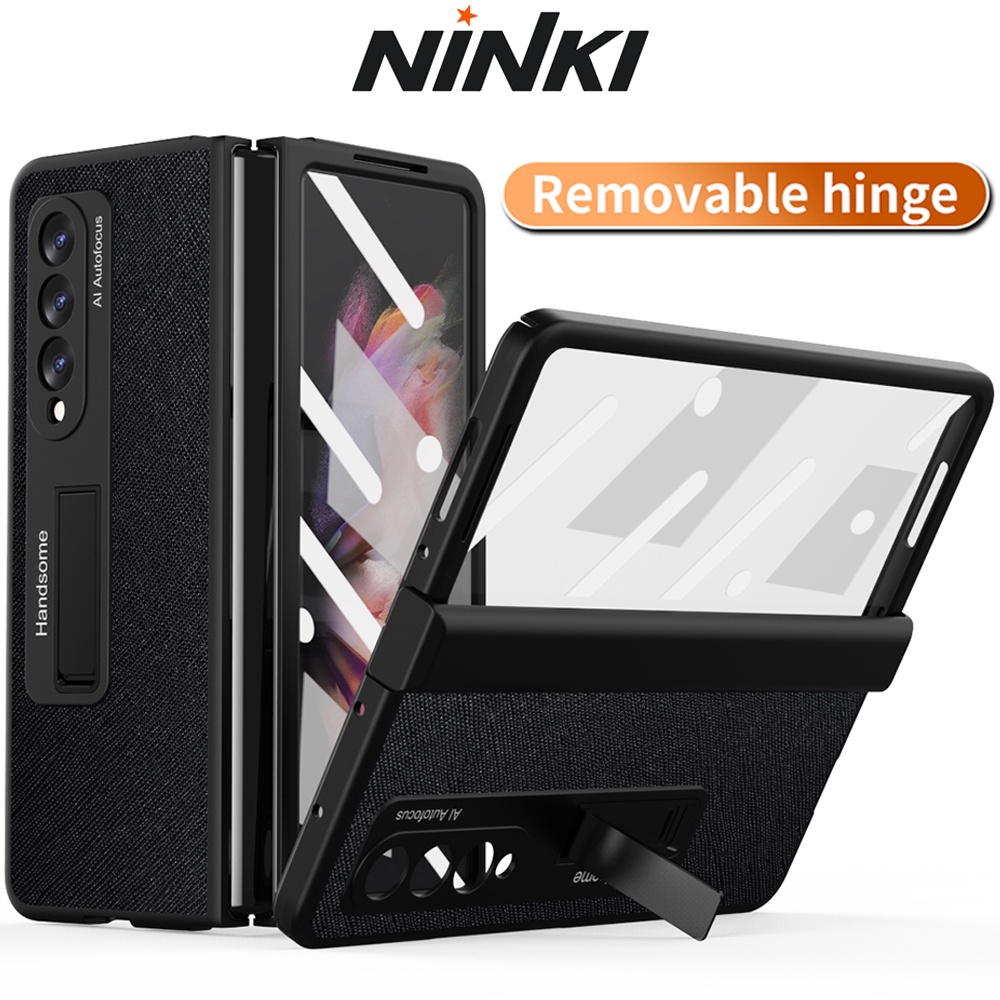 Ninki Bao Da Điện Thoại Nắp Gập Từ Tính Bảo Vệ Toàn Diện Có Giá Đỡ Cho Samsung Galaxy Z Fold 3/Z Fold 2,Hinge Coverage Protective Case with Built-in Magnetic Kickstand for Galaxy Z Fold 3