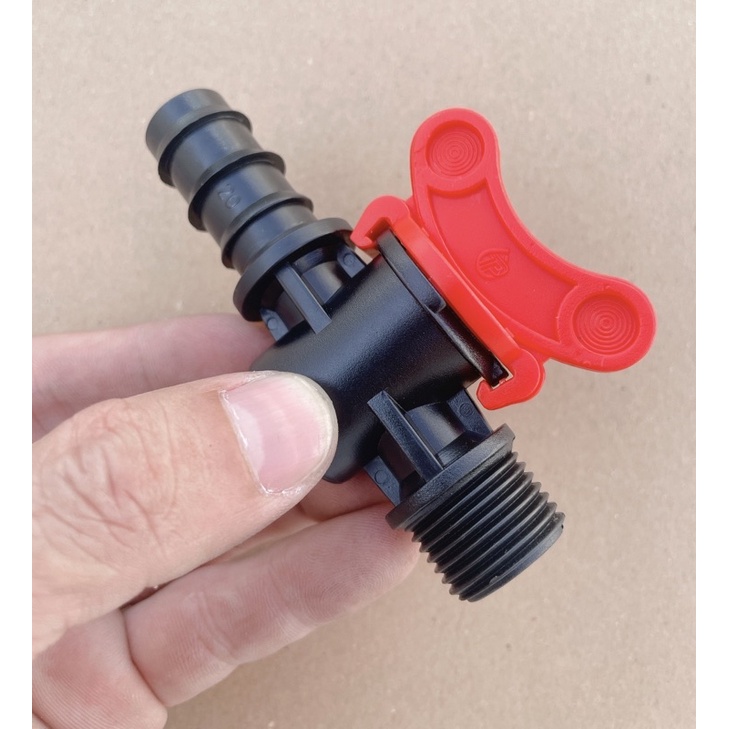 Van khởi thuỷ ren ngoài 21mm ra 20mm chuyên dùng khoá ống LDPE trong hệ thống tưới nước