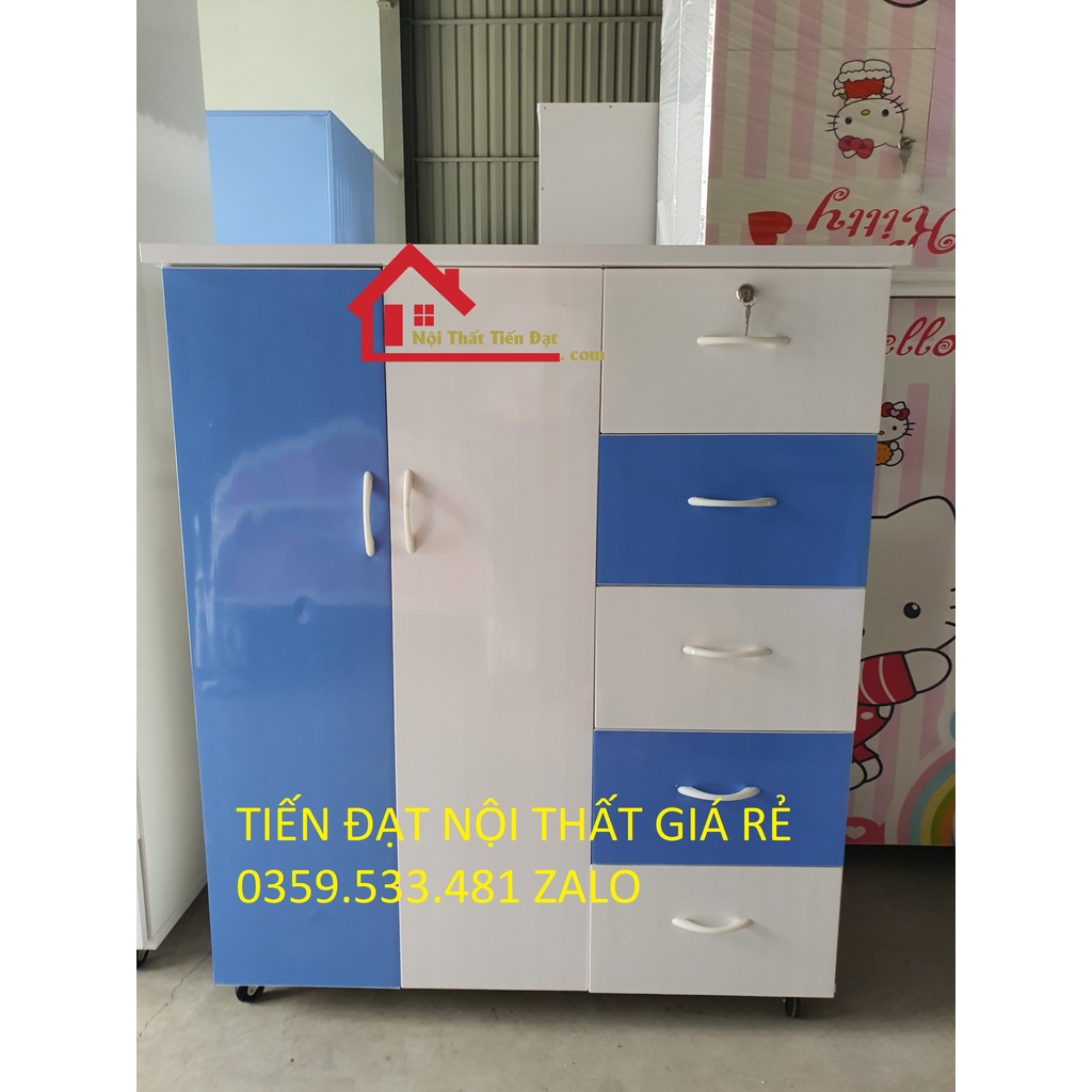Tủ quần áo trẻ em nhựa Đài Loan kiểu mới 2 cánh mở 5 hộc kéo chứa nhiều đồ tiện MỚI 100% giao hàng nhanh FREESHIP HCM