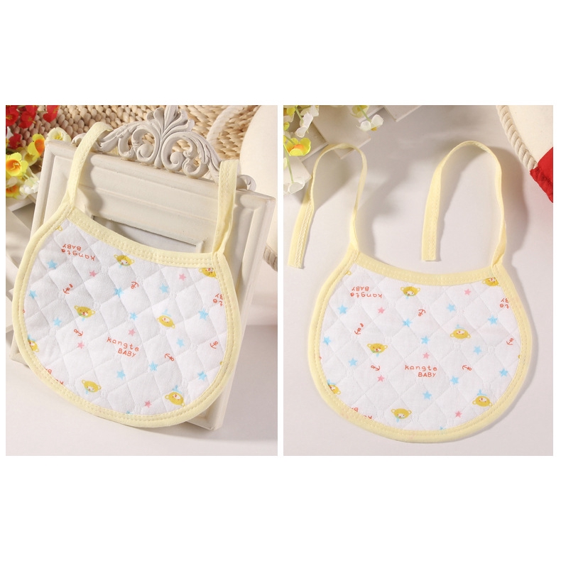 Yếm Ăn Cotton Chống Thấm Nước In Họa Tiết Dễ Thương Cho Bé