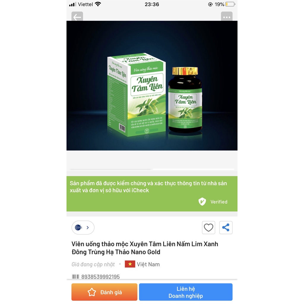 Combo 10 hộp xuyên tâm liên nấm lim xanh đông trùng hạ thảo nano gold phòng ngừa hô hấp