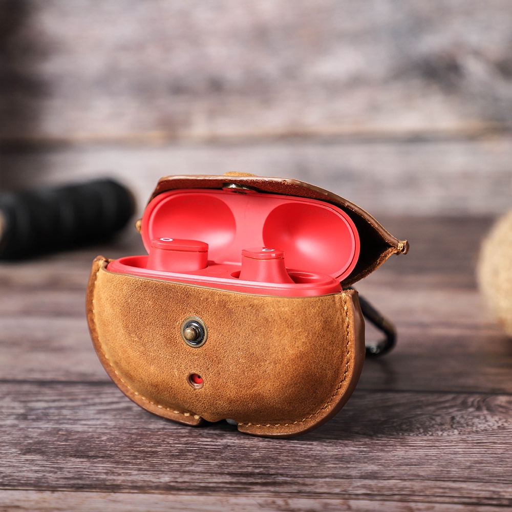 HIRAM Beats Studio Buds Case Giá đỡ bằng da sang trọng cho tai nghe Bluetooth không dây Bảo vệ tai nghe Túi đựng có móc khóa