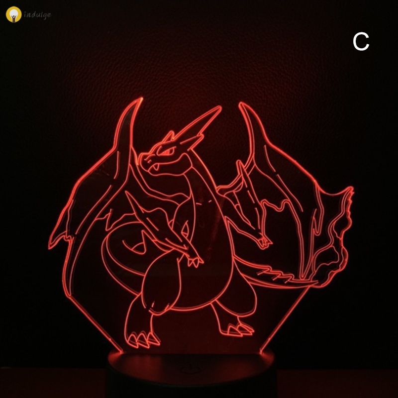 Đèn Led 3D POKEMON - Led 16 Màu Hình Nhân Vật Hoạt Hình, Đèn Ngủ Led 3d, Cảm Ứng , Điều Khiển Từ Xa