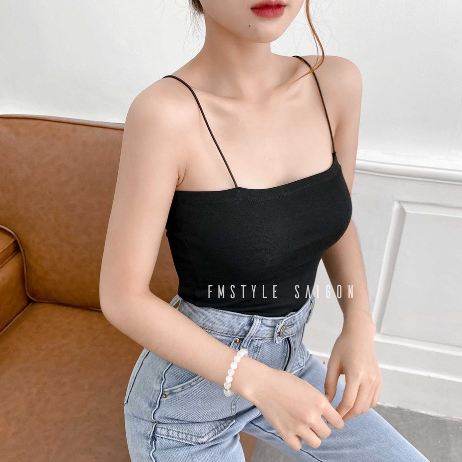 Áo thun 2 dây trơn crop VM STYLE ulzzang trơn thời trang 22TU02T371901
