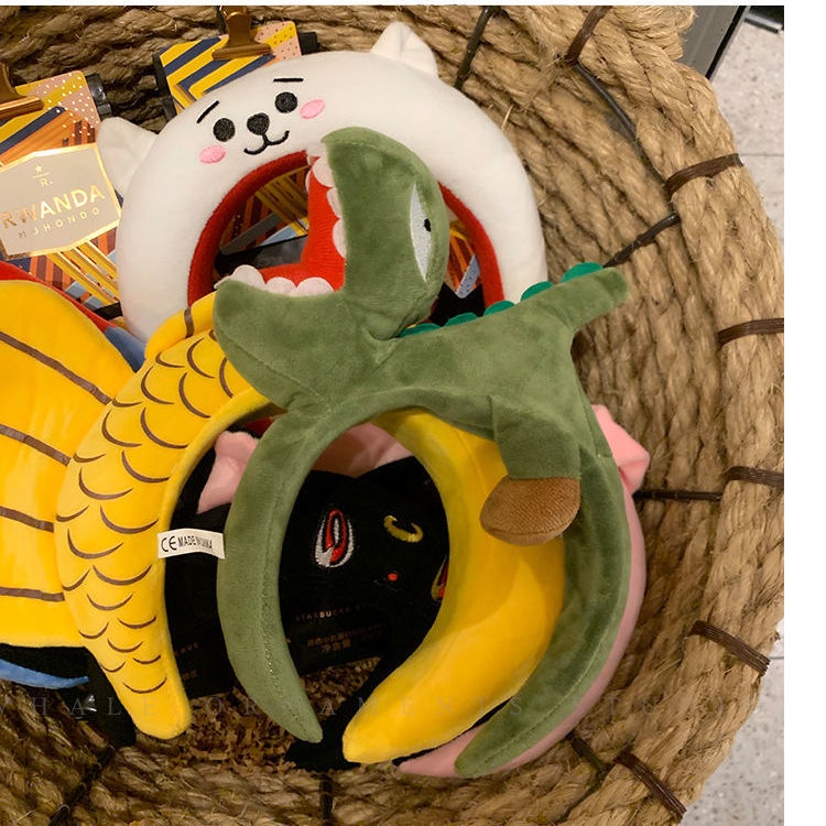 Băng Đô Cài Tóc Bản Rộng Không Trượt Họa Tiết Hoạt Hình Dễ Thương Cho Nữ