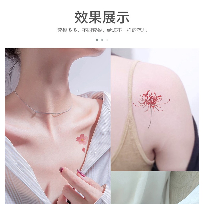 Sticker Dán Giả Hình Xăm Lên Xương Quai Xanh Lâu Trôi Họa Tiết Hoa Anh Đào Xinh Xắn Chống Thấm Nước