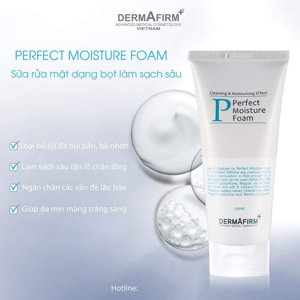 Sữa rửa mặt có bọt sạch sâu Perfecr Moisture Foam Dermafirm | BigBuy360 - bigbuy360.vn