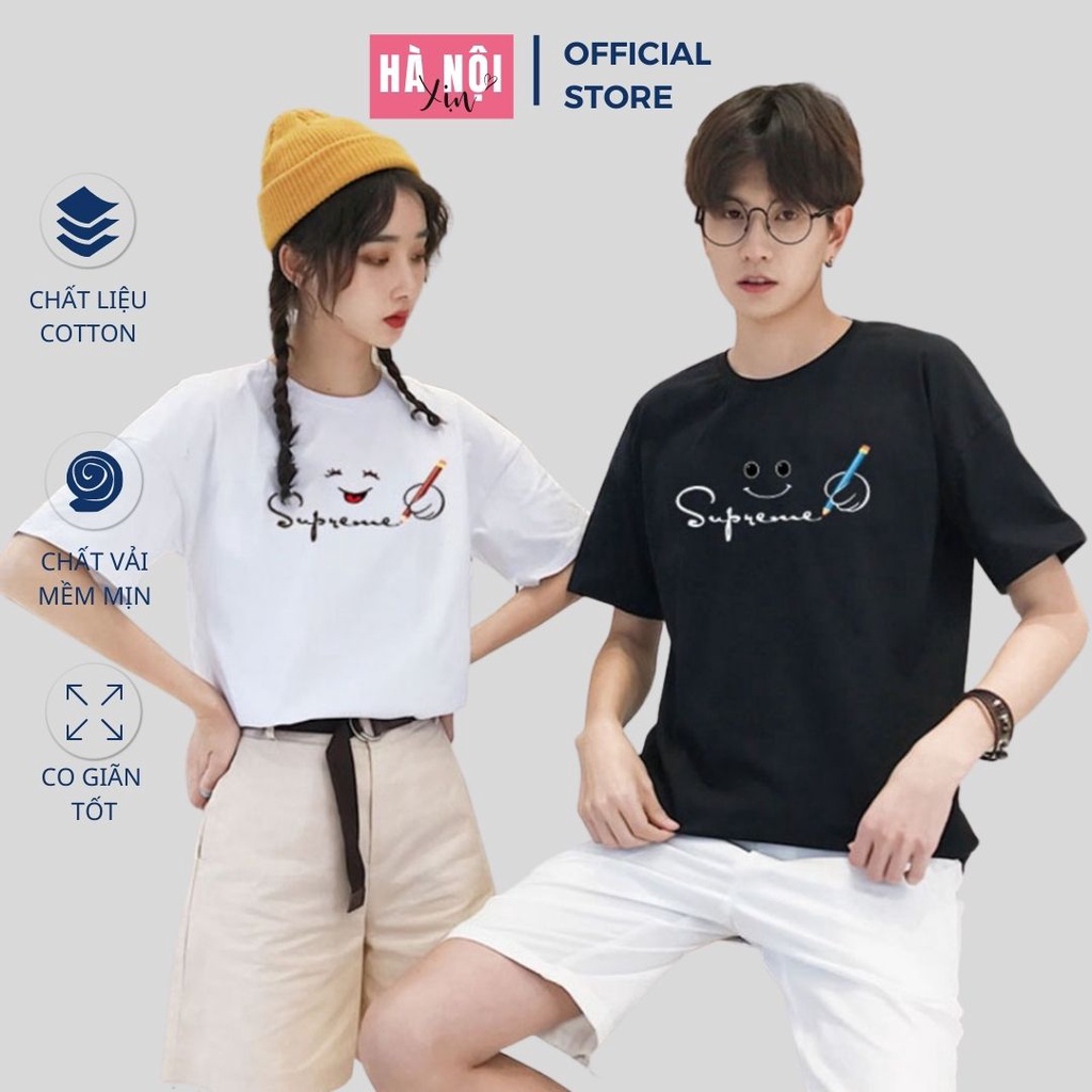 Áo thun đôi nam nữ, áo phông đôi tay lỡ form Unisex phong cách trẻ trung vải cotton co giãn mềm mịn mặc thoáng mát