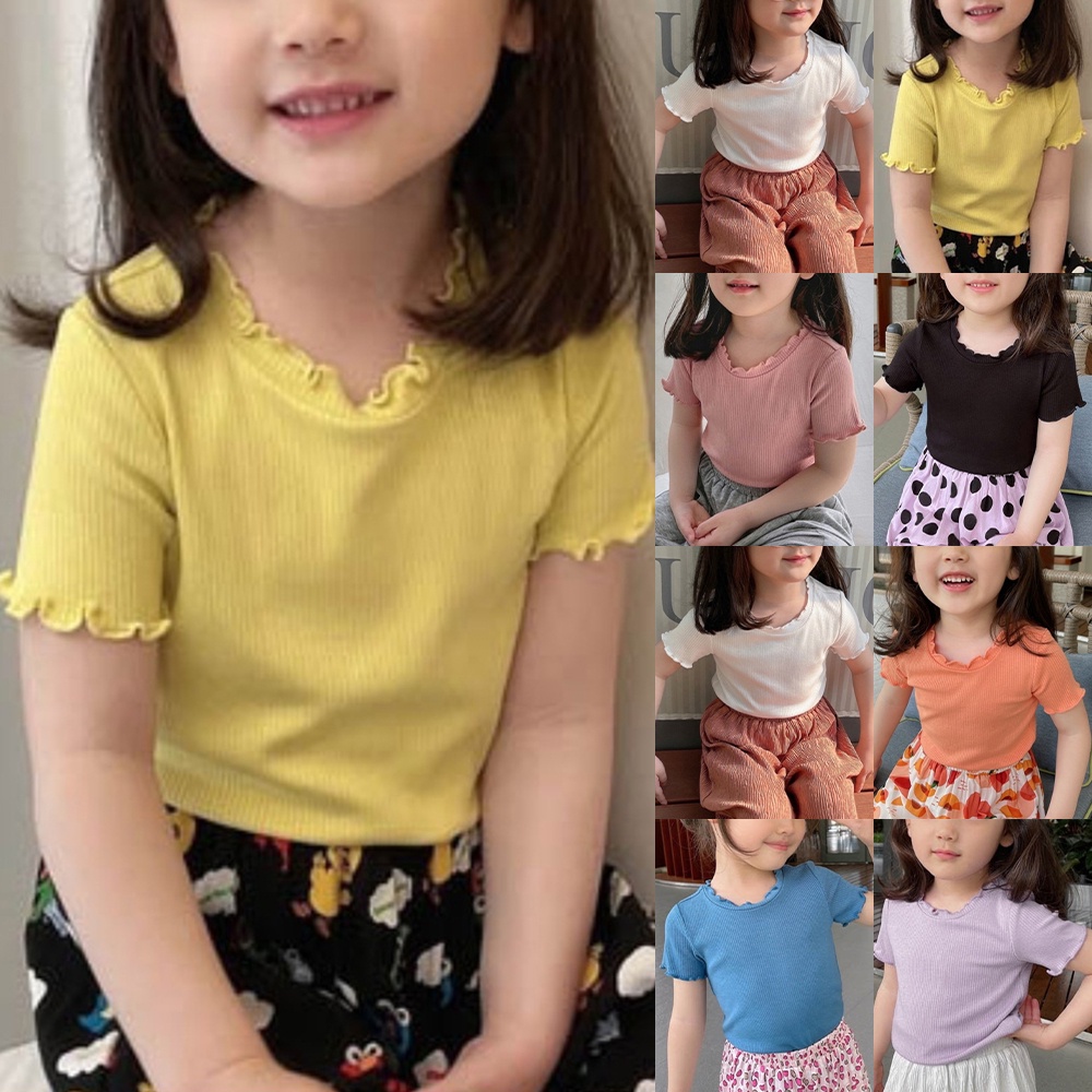 Áo thun nữ cho bé gái Tròn Chất Liệu Co Giãn Thoải Mái Thời Trang Mùa Hè
