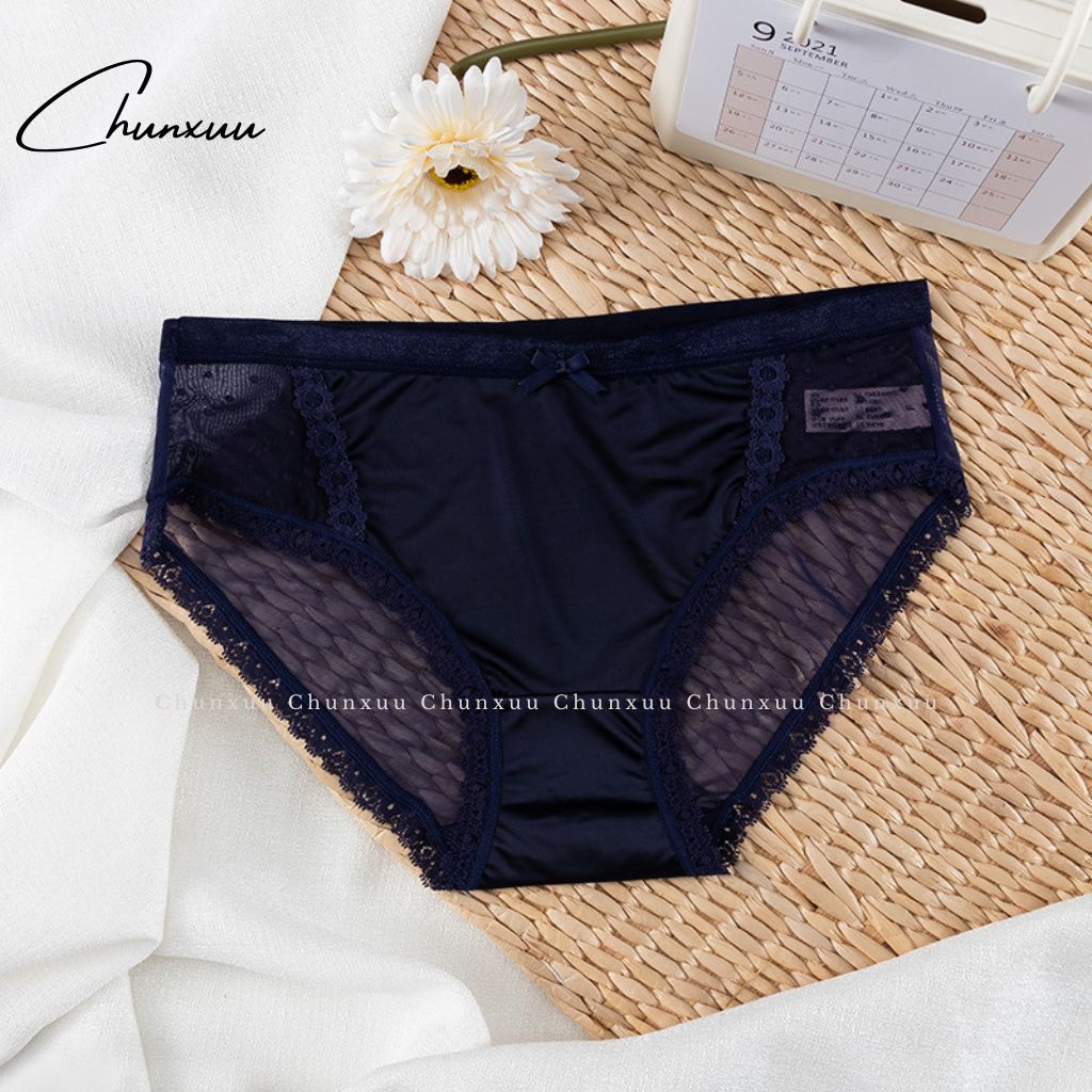 Quần lót nữ su lạnh cao cấp phối viền ren mềm mịn thoáng mát CHUNXUU - QC100