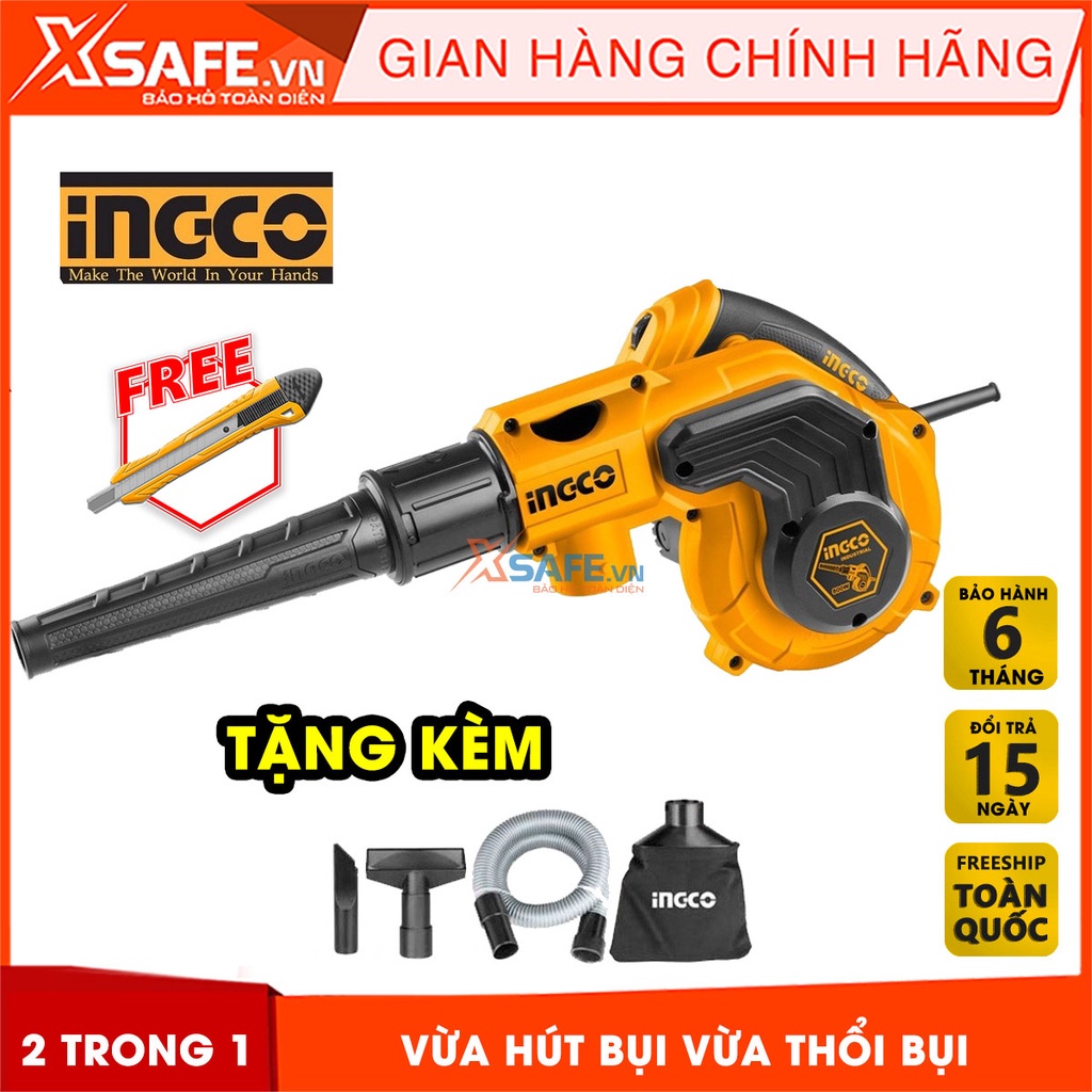 Máy hút, thổi bụi INGCO AB8008 công suất 800W Tặng kèm túi đựng bụi, ống hút và 2 ống hút bụi - Hút thổi bụi 2 trong 1