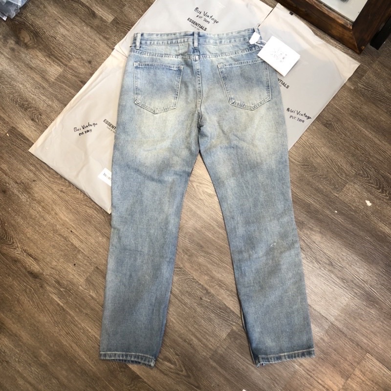 Quần jeans zipper G627 form ống suông , vải denim cao cấp