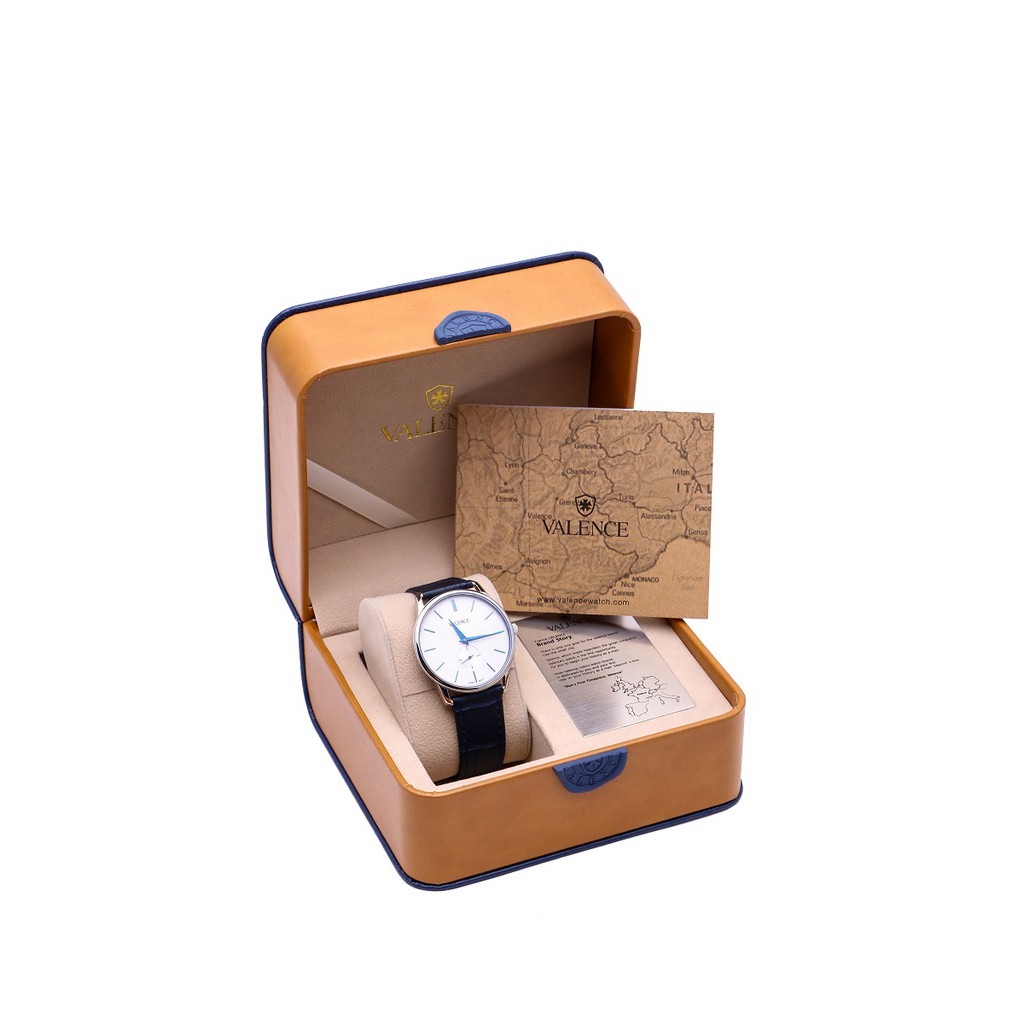 Đồng Hồ Unisex Valence Hàn Quốc VC-077 dây da kim rốn (Xanh)